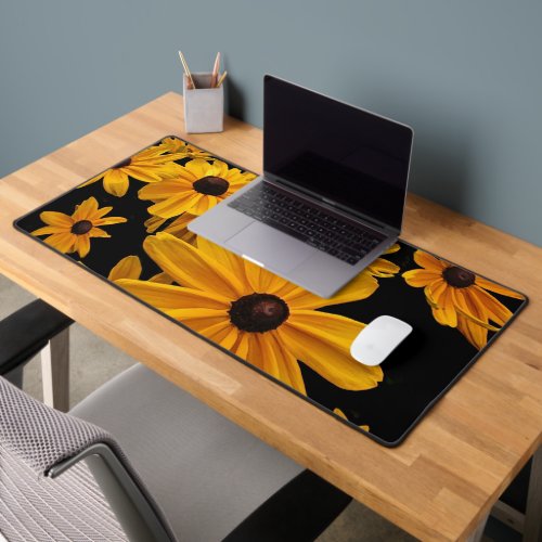Floral Black_eyed Susan Flowers Desk Mat