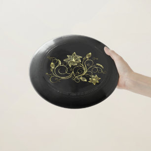 Floral Black Gold Frisbee