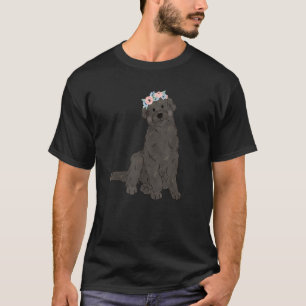 Floral Black Labradoodle Lovers Doodle Dog Mom 1 T-Shirt