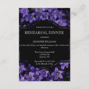 Floral Black Rehearsal Dinner Invitations