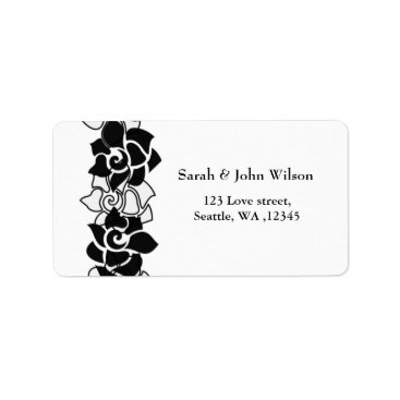 floral black,return address label