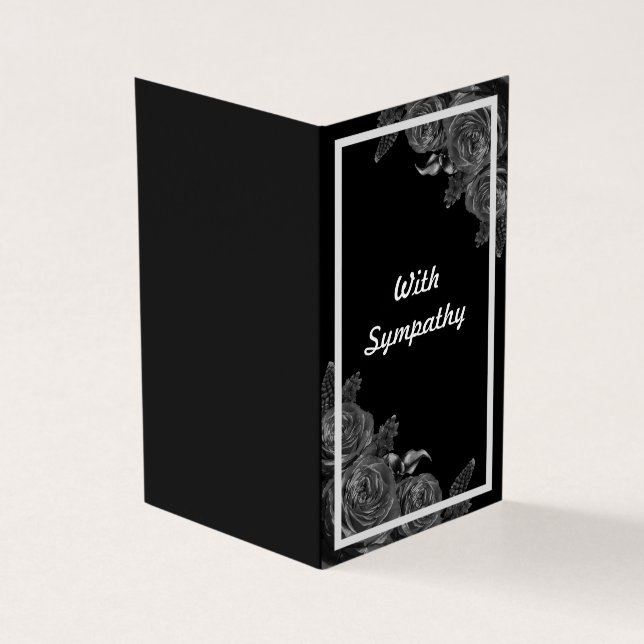 Floral black sympathy condolence (Outside)