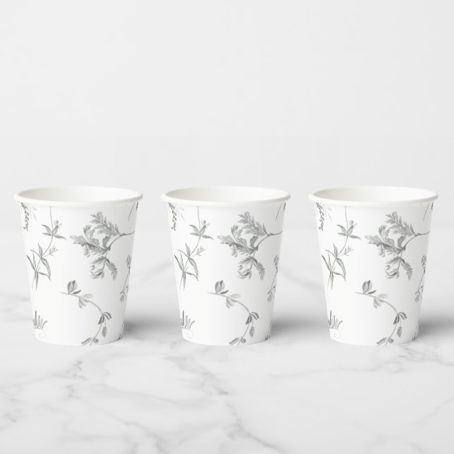 Floral Black & White Botanical Line Art Cup (Multi)