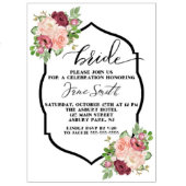 Floral Black & White Bridal Shower Invitation (White Front)