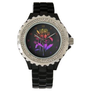Floral Black Women's Watch
