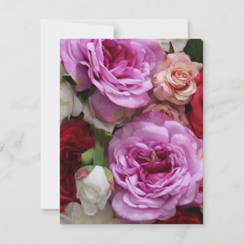 Floral blank_inside card with roses and peonies