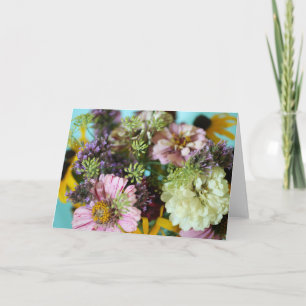 Floral Blank Inside Pretty Pink Elegant Folded Note Card