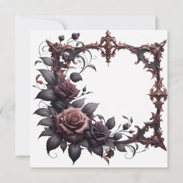 Floral Blank Invitation Announcement Template (Front)