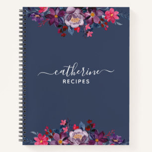 Floral Blank own Cookbook Recipe To Write In Notebook