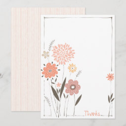 Floral Blank Thank You Card | Zazzle