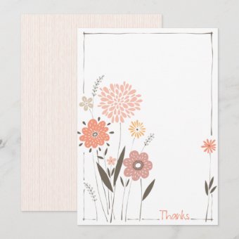 Floral Blank Thank You Card | Zazzle