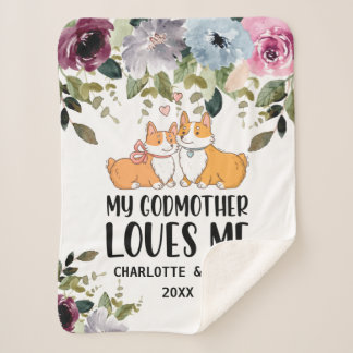 Floral Blanket My Godmother Loves Me Personalized