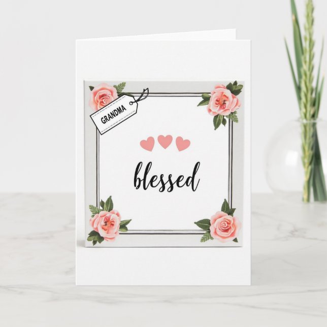 Floral Blessed Mothers Day Card (Front)
