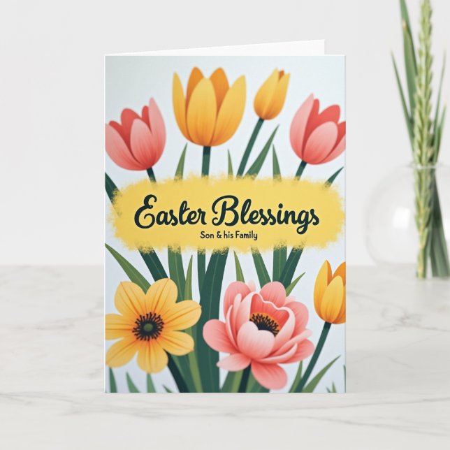 Floral Blessings Easter Card (Front)