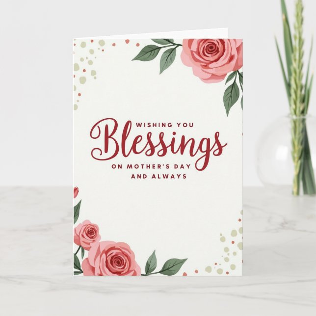 Floral Blessings Mothers Day Card (Front)