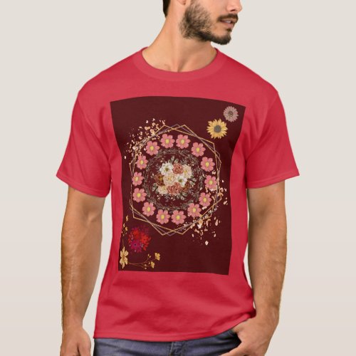 Floral Bliss Elegant Botanical T_Shirt Design
