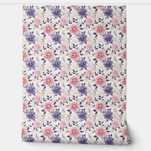 Floral Bliss Mini - Purple, Pink, Beige - Glam Wallpaper