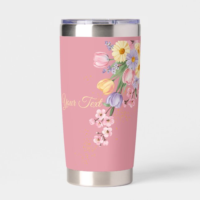 Floral Bliss Personalized  Insulated Tumbler (Front)