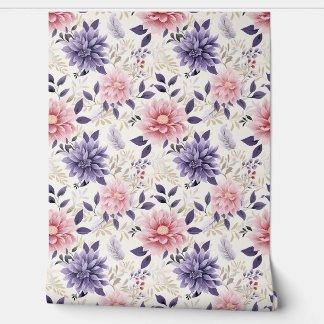 Floral Bliss Petite - Purple, Pink, Beige - Glam Wallpaper