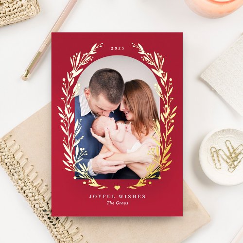 Floral Bliss REAL FOIL Christmas Holiday Card