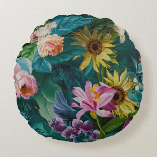 Floral Bliss Round Pillow