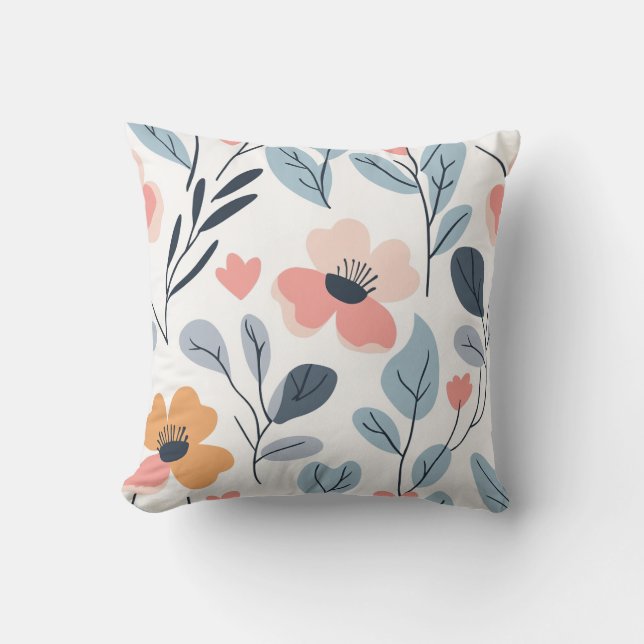Floral Bliss Throw Pillow (Front)