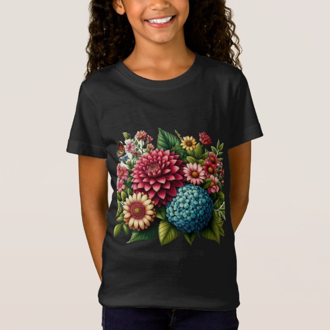 Floral Bliss - Vibrant Nature-Inspired Women’s  T-Shirt (Front)