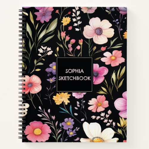 Floral blood sugar design notebook