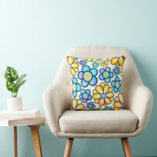 Floral Bloom 16x16 Throw Pillow