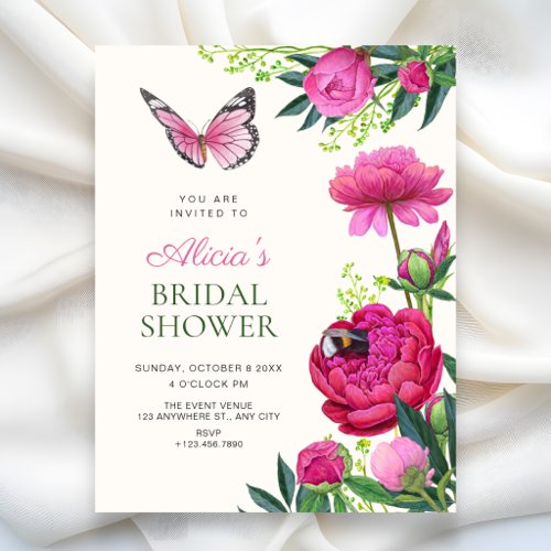 Floral bloom art bridal shower invitation
