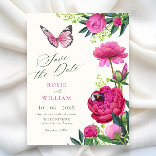 Floral bloom art wedding save the date
