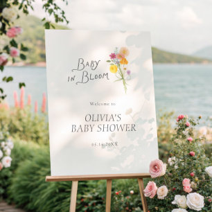 Floral Bloom Baby Shower Welcome Foam Board