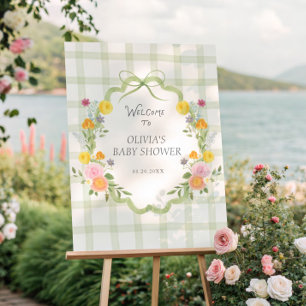 Floral Bloom Baby Shower Welcome Foam Board