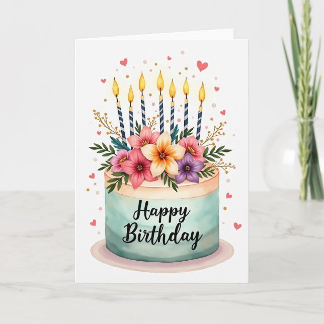 Floral Bloom Birthday Card (Front)