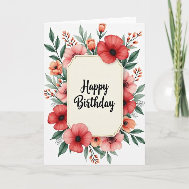 Floral Bloom Celebration Card (Front)