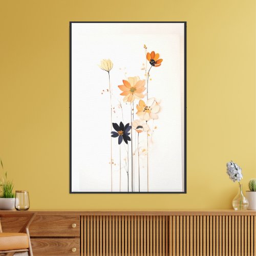 Floral Bloom Elegant White Wild Flowers Bouquet  Canvas Print