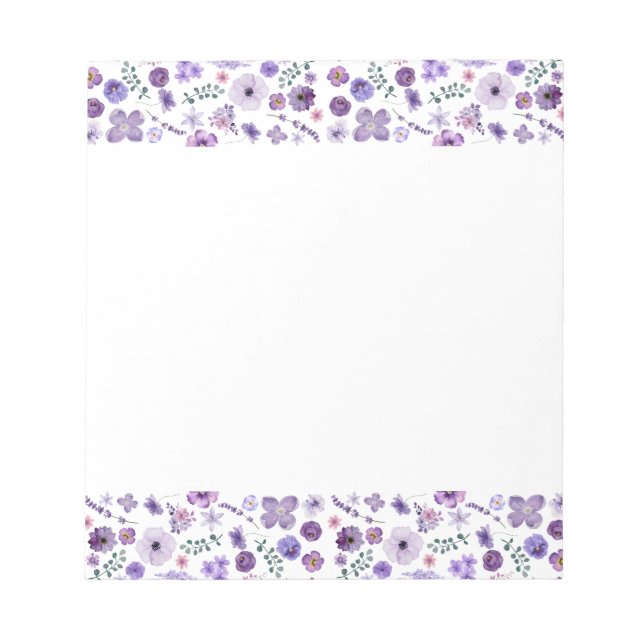 Floral Bloom Notepad - White Border Bliss   (Front)