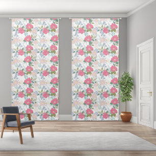 Floral Bloom Pink Patterned Blackout Curtains