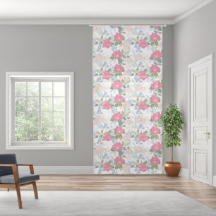 Floral Bloom Pink Patterned Sheer Curtains