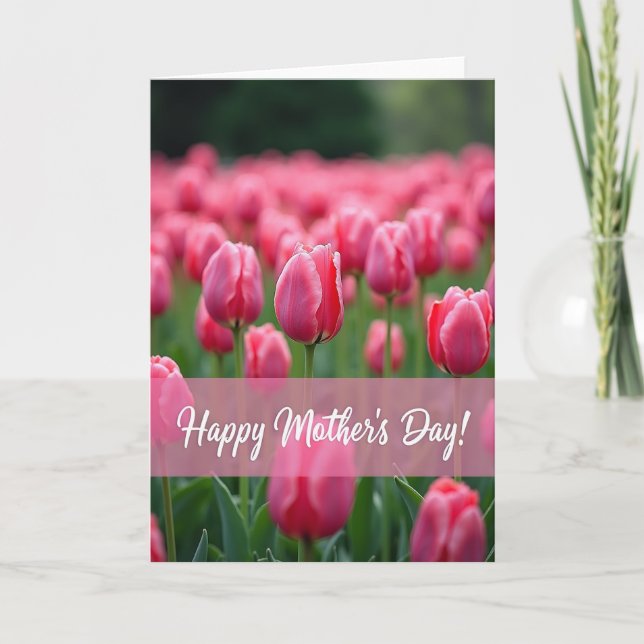 Floral Bloom Pink Petals Card (Front)