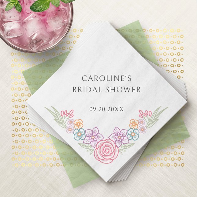 Floral Bloom Spring Summer Bridal Shower Napkins (Creator Uploaded)