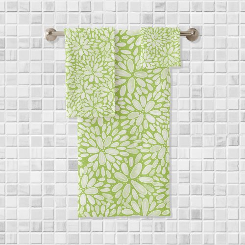 Floral Bloom Watercolor Pattern Bath Towel Set