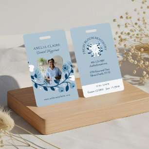 Floral Blooming Dental Tooth Logo Monogram Photo Badge