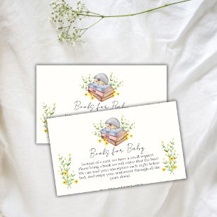 Floral Blooming Hedgehog Books For Baby Shower Enclosure Card