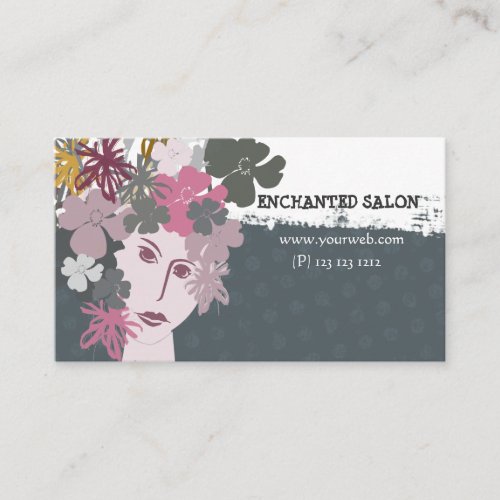 Female Feminine  Blooming Spring Flower Goddess Business Card Template