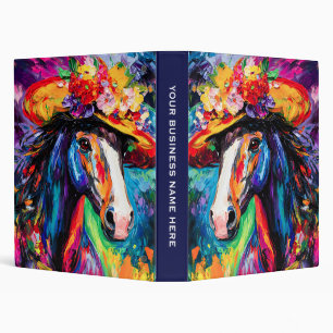 Floral Blooming Stallion 3 Ring Binder