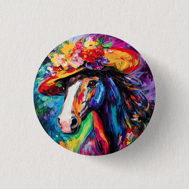 Floral Blooming Stallion Button (Front)
