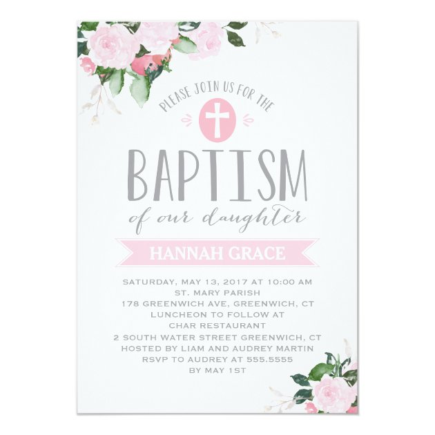 Floral Blooms | Baptism Invitation