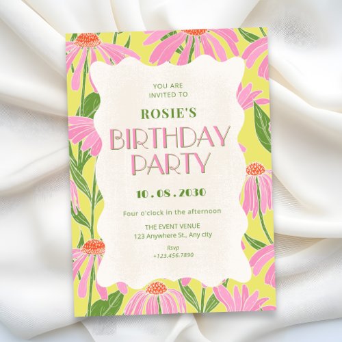 Floral blooms birthday invitation