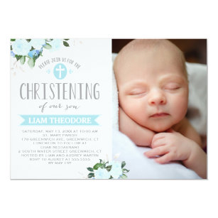 boys calligraphy baptism christening invitations zazzle